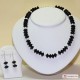Collana e Orecchini Agata nera cono in Argento