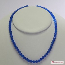 Collana Agata blu pallini 6mm in Argento