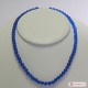 Collana Agata blu pallini 6mm in Argento