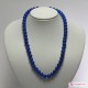 Collana Agata blu pallini 10mm in Argento