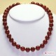 Collana Agata rossa pallini 12mm in Argento