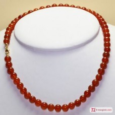 Collana Agata arancio pallini 7½mm in Argento