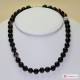 Collana Agata nera striata pallini 10mm in Argento