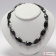 Collana Agata nera striata ed Ematite in Argento