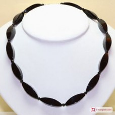 Collana Agata nera oliva 4 lati in Argento