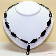 Collana Agata nera ed ematite componenti in Argento