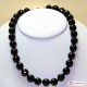 Collana Agata nera faccettata pallini 14mm in Argento