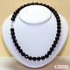 Collana Agata nera faccettata pallini 12mm in Argento