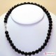 Collana Agata nera faccettata pallini 10mm in Argento