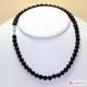Collana Agata nera faccettata pallini 8mm in Argento
