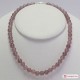 Collana Agata rosa antico pallini 8mm in Argento