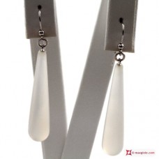 Orecchini Agata naturale Extra 8x40mm in Oro 18K