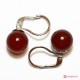 Orecchini Agata rossa 10mm in Oro 18K