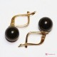 Orecchini Agata nera 8mm in Oro 18K