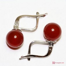 Orecchini Agata rossa 8mm in Oro 18K