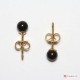 Orecchini Agata nera 3mm in Oro 18K