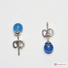 Orecchini Agata ble 3mm in Oro 18K