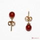 Orecchini Agata rossa 3mm in Oro 18K