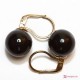 Orecchini Agata nera 12mm in Oro 18K