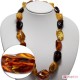 Collana Ambra Extra multicolor sassi graduati 15x20-23x37mm