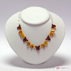 Collana Ambra goccia misti graduati in Argento