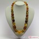 Collana Ambra TOP multicolor graduata oliva 13x16-25x32mm in Oro 18K