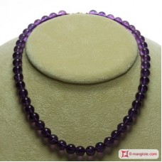 Collana Ametista Extra pallini 8½mm in Oro 18K