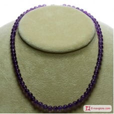 Collana Ametista Extra pallini 6mm in Oro 18K