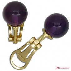 Orecchini Ametista Extra 10mm in Oro 18K clip