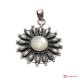 Pendente Madreperla 4x5cm in Argento con laccio caucciù