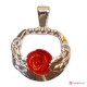 Pendenti Rosa Coralloide Bambu rosso in Argento
