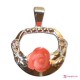 Pendenti Rosa Coralloide Bambu rosa in Argento