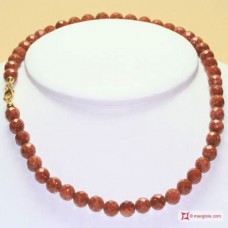 Collana Gold Stone pallini 8mm in Argento