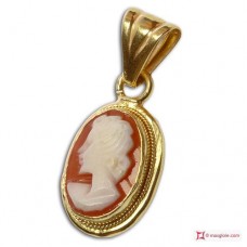 Pendente Cameo 11x24mm in Argento placcato Oro