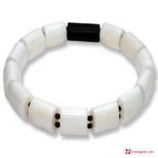 Bracciale Corallo bianco Extra pallini e onice nero