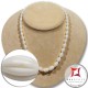 Collana Corallo bianco Extra oliva rigata graduata 7-13mm in Oro 18K