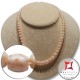 Collana Corallo bianco rosato Extra barilotti graduati 6-10mm in Oro 18K