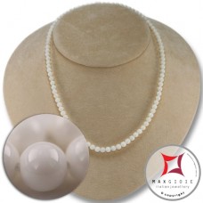 Collana Corallo bianco Extra 5mm in Oro 18K