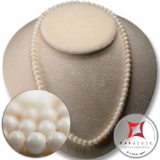 Collana Corallo bianco Extra 7mm in Oro 18K id2019