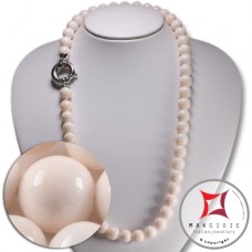 Collana Corallo bianco Extra 12mm in Oro 18K