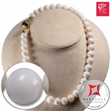 Collana Corallo bianco Extra 11½-12½mm in Oro 18K