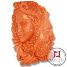 Incisione Artistica Corallo salmone del Pacifico 29x45mm