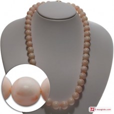 Collana Corallo rosa Extra pallini 12-15½mm in Oro 18K