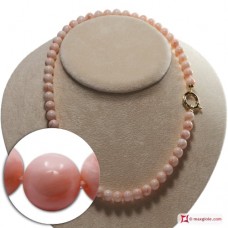 Collana Corallo rosa Extra pallini 8-8½mm in Oro 18K