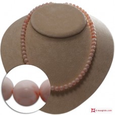 Collana Corallo rosa Extra pallini 7-7½mm in Oro 18K
