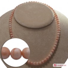 Collana Corallo rosa Extra pallini 6-7mm in Oro 18K
