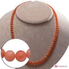 Collana Corallo rosa Extra Dark Color pallini 5½-6mm in Oro 18K