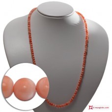 Collana Corallo rosa Extra Dark Color pallini 5mm in Oro 18K