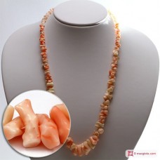 Collana Corallo rosa spezzatini ±44g in Argento