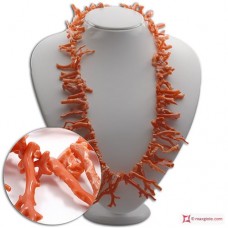 Collana Corallo rosa frangia grande in Oro 18K